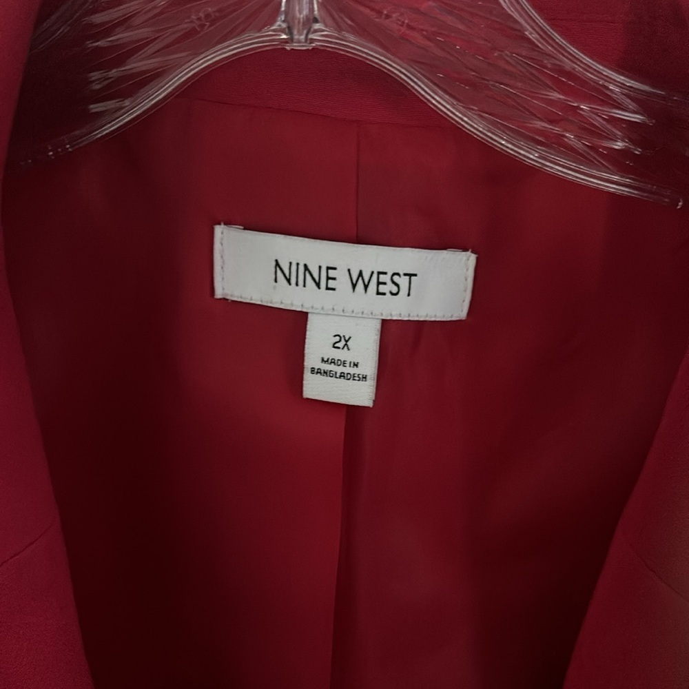 Nine West Plus Size Hip Length Red Blazer Size 2x - Picture 4 of 6